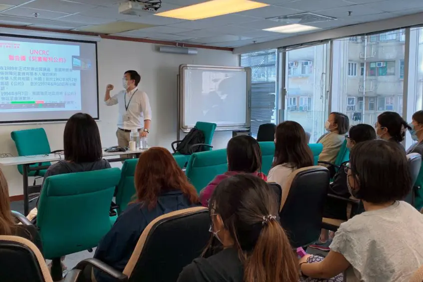 Pakistani students attending classes in UK university.